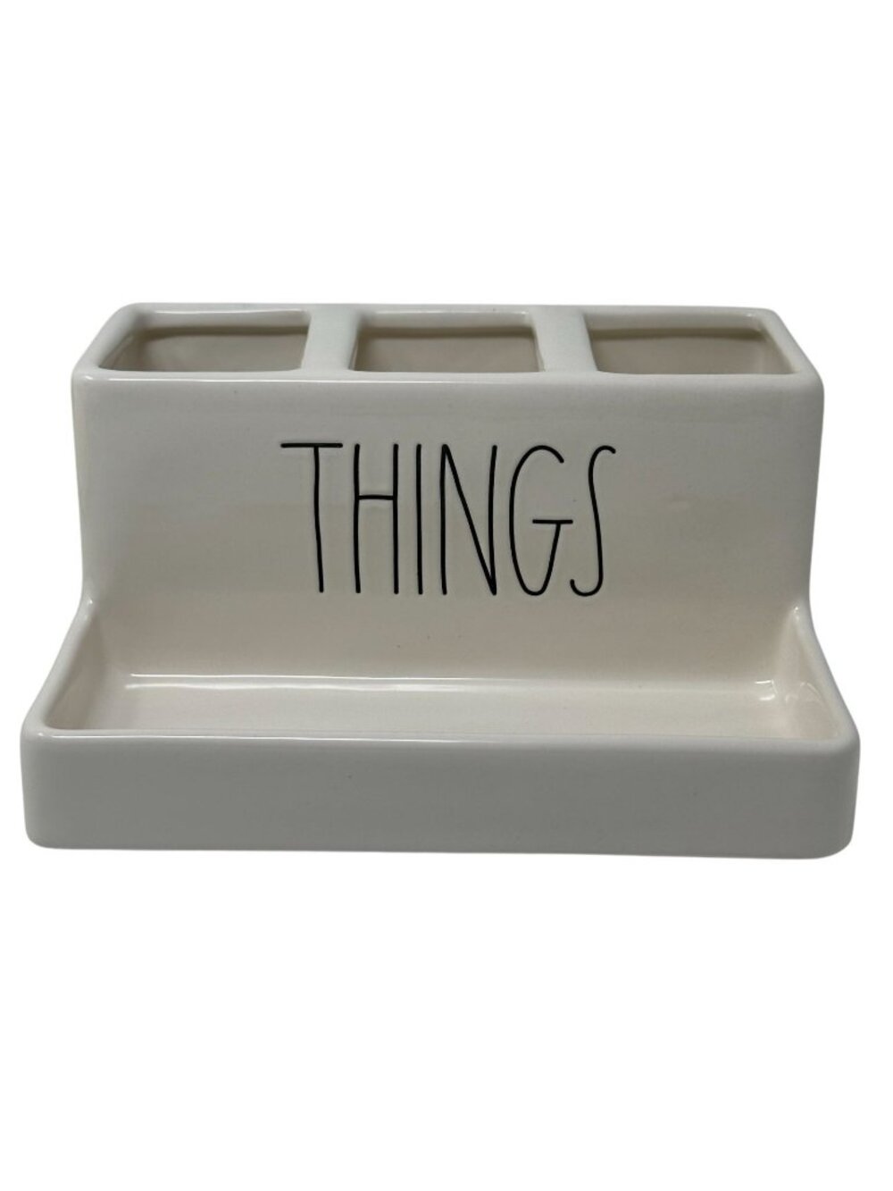 Rae Dunn Ceramic THINGS Organizer Desk Caddy Pen Holder Kitchen Office College 1